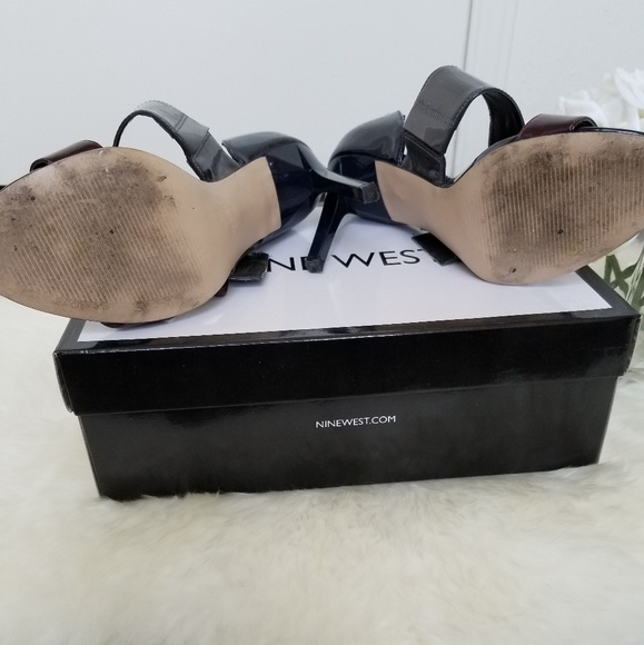 Lovely  Nine West Patent Open Toe Heels - Picture 3 of 5